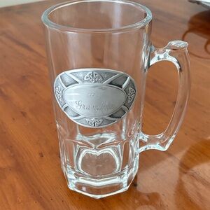 Source Unknown Glass Mug with Silver Accent